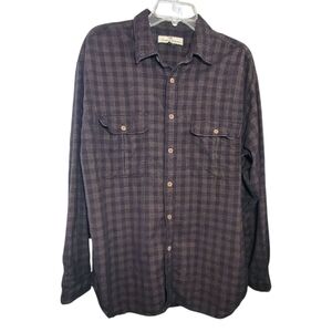 Tommy Bahama Check Button Up Textured Longsleeve Silk Cotton Collared Shirt